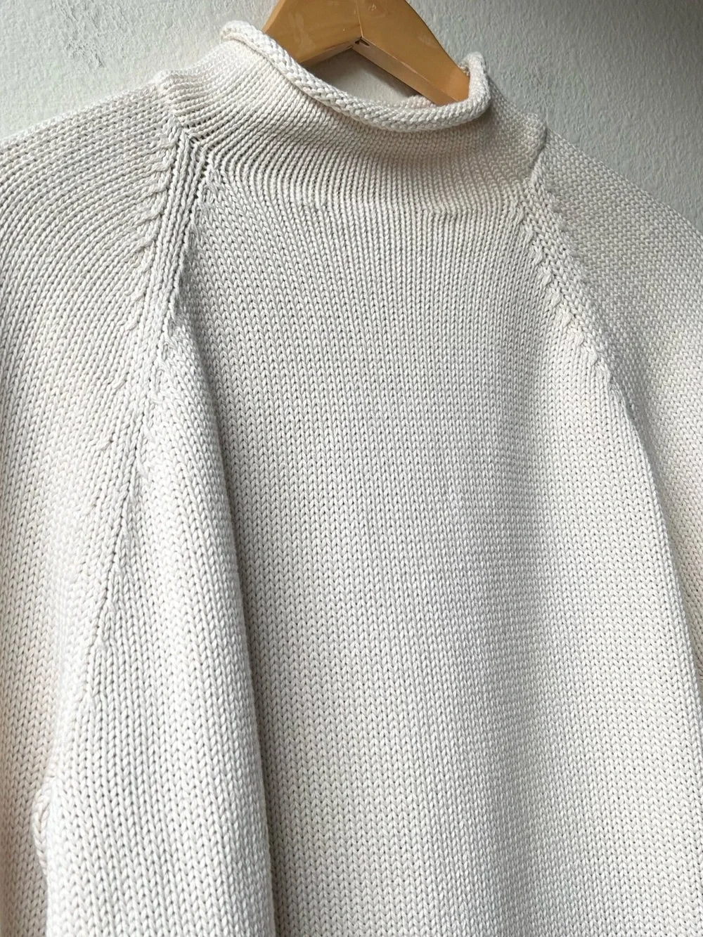 NWT J. Crew 1988 Rollneck Sweater Cotton Cream Mountain White Sz S